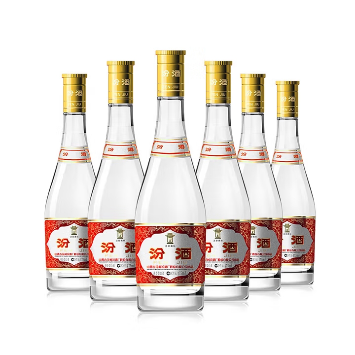 汾酒 黄盖玻汾 清香型白酒 53度 475mL*6瓶 整箱
